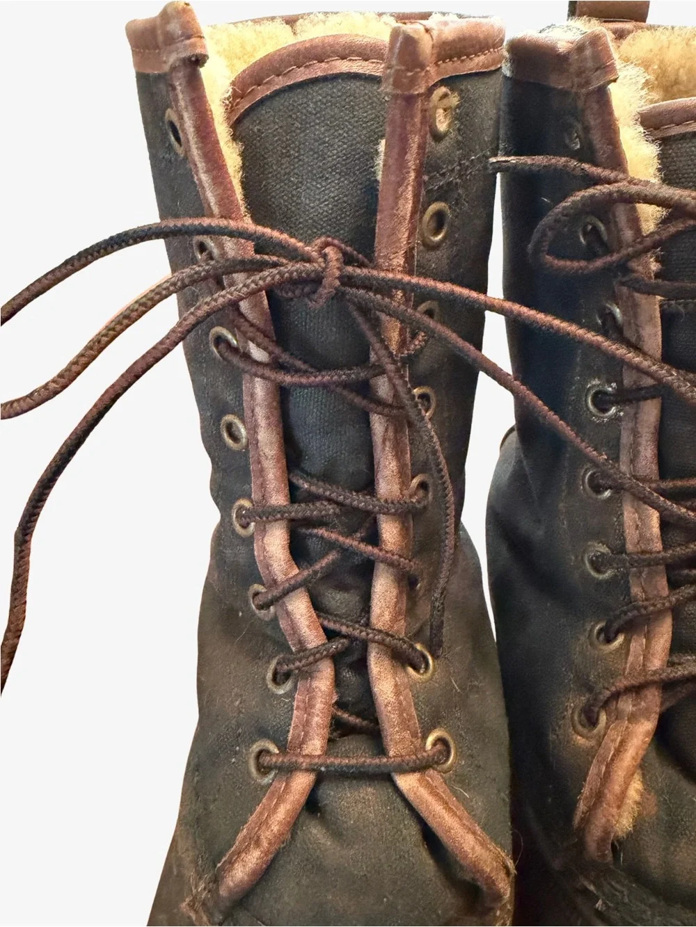 L.L. Bean Women's Brown and Tan Insulated Lace-Up Winter Boots